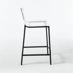 Chiaro Clear Counter Stool Black Set Of 2 -Chic Living Shop ChiaroBlackBarStool30inSDF20 1