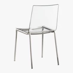 Chiaro Clear Chair Nickel Set Of 4 -Chic Living Shop ChiaroChairNickel3QBF19