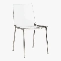Chiaro Clear Chair Nickel Set Of 4 -Chic Living Shop ChiaroChairNickel3QF19