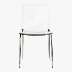 Chiaro Clear Chair Nickel Set Of 4 -Chic Living Shop ChiaroChairNickelSOF19