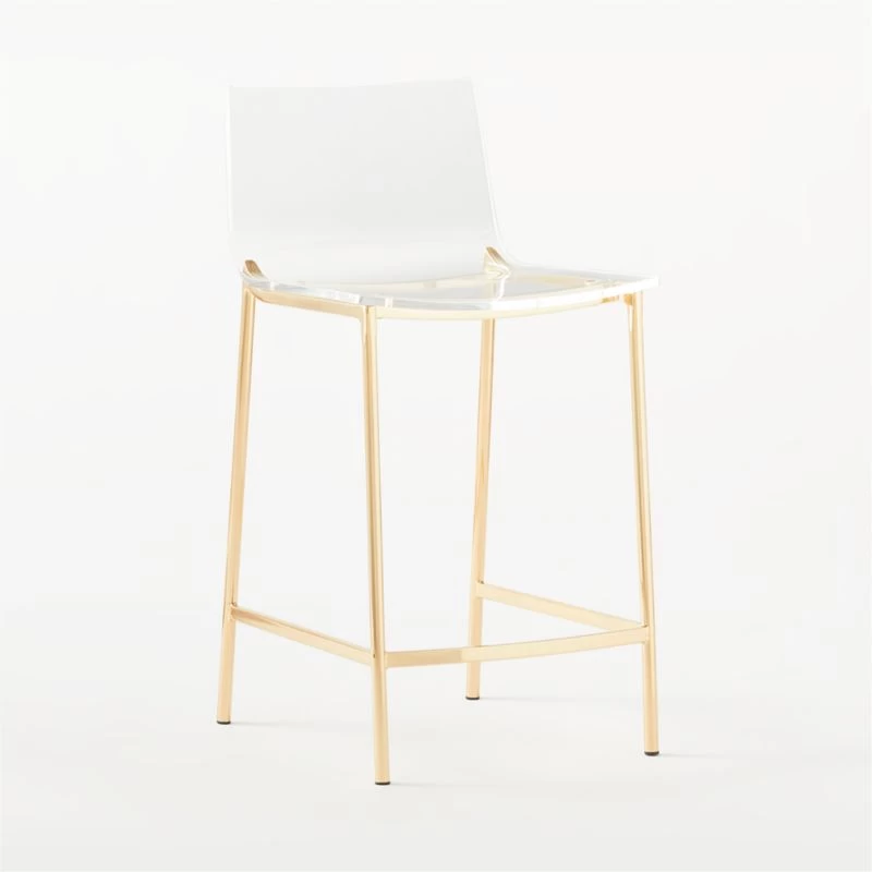 Chiaro Clear Counter Stool Gold Set Of 2 6 Chiaro Clear Counter Stool Gold Set Of 2 - Image 4