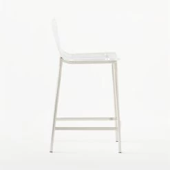 Chiaro Clear Counter Stool Nickel Set Of 2 -Chic Living Shop ChiaroClrCntrStl24inNcklSDSSS21