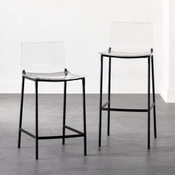 Chiaro Clear Counter Stool Black -Chic Living Shop ChiaroStoolGroupFHF20 1x1