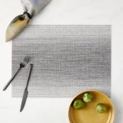 Chilewich Woven Grey Ombre Vinyl Placemat -Chic Living Shop ChilewichSlvrOmbrePlcmtROS23