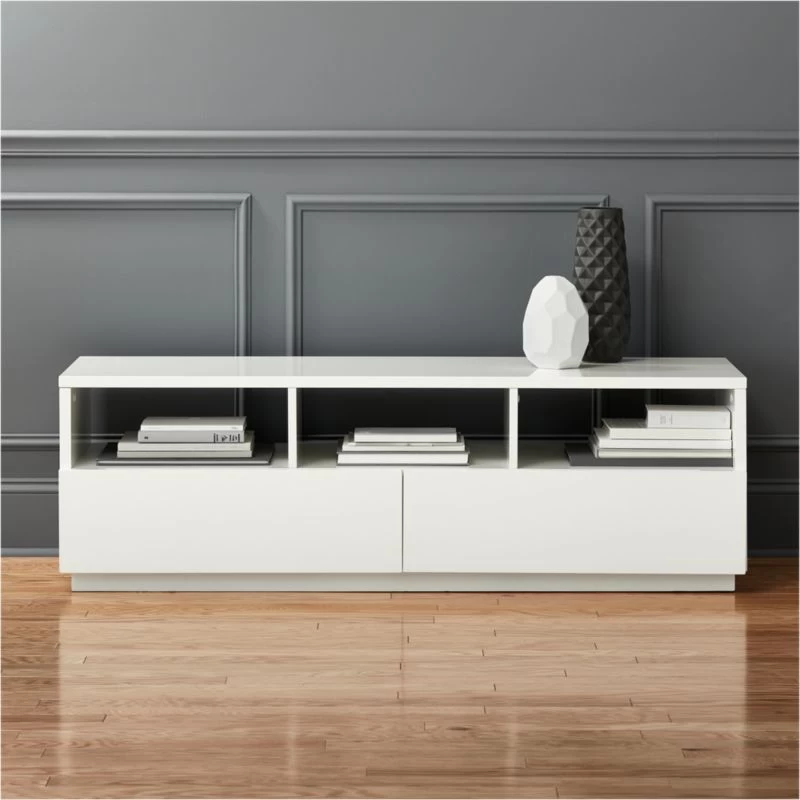 Chill High-Gloss White Media Console 60'' 3 Chill High-Gloss White Media Console 60''