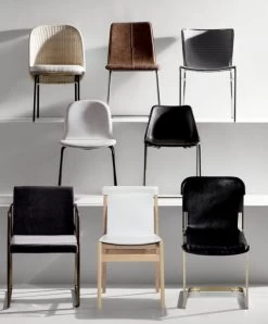 Burano White Leather Sling Chair -Chic Living Shop ChordWovenBackDiningNV19