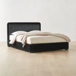 Claudette Black Leather And Velvet Upholstered Queen Bed 10 Claudette Black Leather And Velvet Upholstered Queen Bed -Chic Living Shop ClaudetteVlvtNLthrQBedAVSHS23