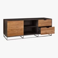 Congo Wood Media Console 65'' -Chic Living Shop CongoMediaCredenzaLarge3QAVS17
