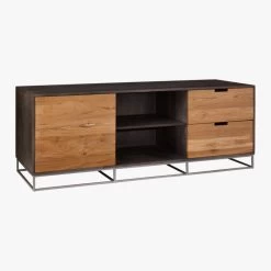 Congo Wood Media Console 65'' -Chic Living Shop CongoMediaCredenzaLarge3QS17