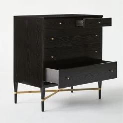 Connoisseur 5-Drawer Black Oak Wood Dresser Model 1003 -Chic Living Shop ConnoisseurDresser3QAVSSS21