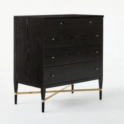 Connoisseur 5-Drawer Black Oak Wood Dresser Model 1003 -Chic Living Shop ConnoisseurDresser3QSSS21