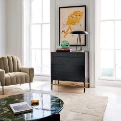 Connoisseur 5-Drawer Black Oak Wood Dresser Model 1003 -Chic Living Shop ConnoisseurDresserModelM21