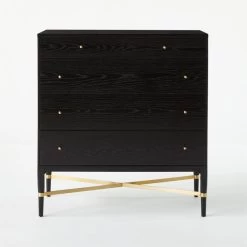 Connoisseur 5-Drawer Black Oak Wood Dresser Model 1003 -Chic Living Shop ConnoisseurDresserSOSSS21