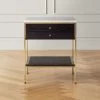 Connoisseur 2-Drawer Black Oak Wood Nightstand With Marble Top Model 8714 -Chic Living Shop ConnoisseurNightstandSHS21 1x1