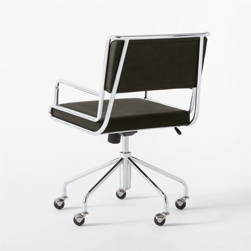 Court Black Vegan Leather Office Chair 8 Court Black Vegan Leather Office Chair - Image 6