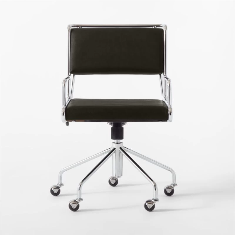 Court Black Vegan Leather Office Chair 5 Court Black Vegan Leather Office Chair - Image 3