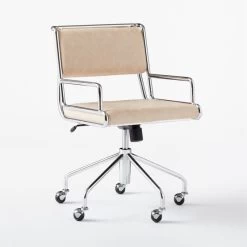 Court Pearl Vegan Leather Office Chair -Chic Living Shop CourtOfficeChair3QSSS21