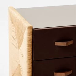 Crillo 2-Drawer Brown Nightstand With Mirror Top -Chic Living Shop CrilloNatNightstandAVSSF21