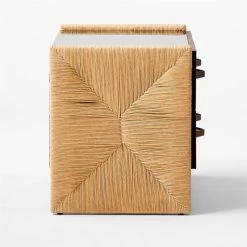 Crillo 2-Drawer Brown Nightstand With Mirror Top -Chic Living Shop CrilloNatNightstandSDSSF21