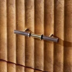 Crimped 4-Drawer Gold Leaf Dresser 12 Crimped 4-Drawer Gold Leaf Dresser -Chic Living Shop CrimpedGldLeafLowDresserAV3SHF20