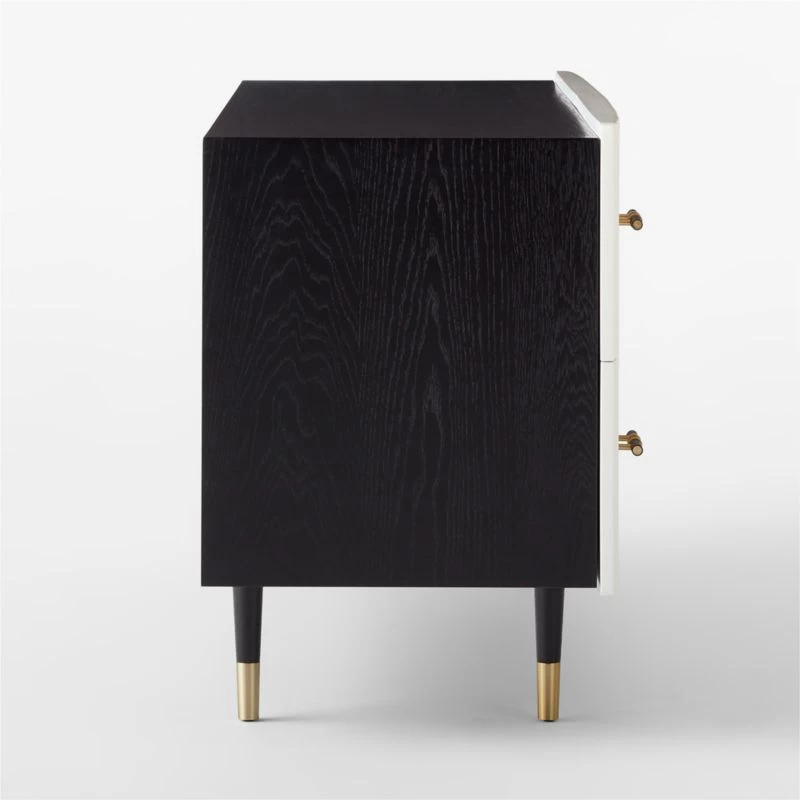 Crimped 4-Drawer White Oak Wood Dresser 7 Crimped 4-Drawer White Oak Wood Dresser - Image 5