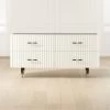 Crimped 4-Drawer White Oak Wood Dresser 2 Crimped 4-Drawer White Oak Wood Dresser -Chic Living Shop CrimpedWhiteLowDresserSHF21