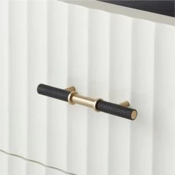 Crimped 4-Drawer White Oak Wood Dresser 15 Crimped 4-Drawer White Oak Wood Dresser -Chic Living Shop CrimpedWhiteNightstandAVSSF21 1