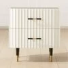 Crimped 2-Drawer Black And White Oak Wood Nightstand -Chic Living Shop CrimpedWhiteNightstandSHF21