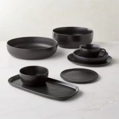 Crisp Matte Black Serving Bowl Large -Chic Living Shop CrispMatteBlackGroupFHS23