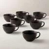 Crisp Matte Black Coffee Mug Set Of 8 -Chic Living Shop CrispMatteBlackMugS8SHF20