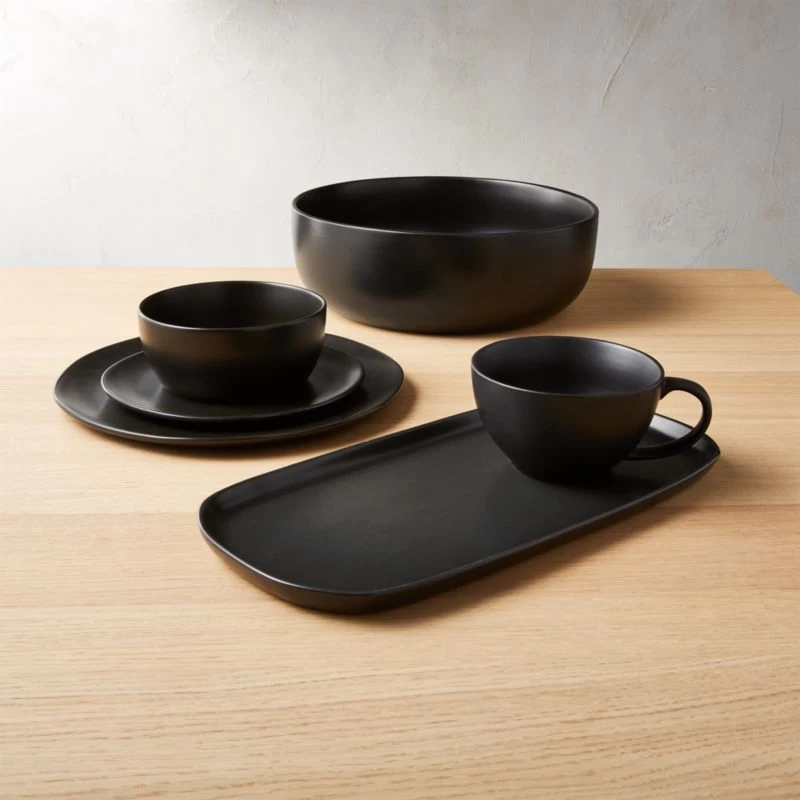 Crisp Matte Black Soup Bowl Set Of 8 4 Crisp Matte Black Soup Bowl Set Of 8 - Image 2