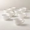 Crisp Matte White Coffee Mug Set Of 8 -Chic Living Shop CrispMatteWhiteMugS8SHF20