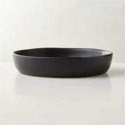 Crisp Matte Black Serving Bowl Large