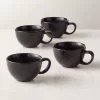 Crisp Matte Black Espresso Cup Set Of 4 -Chic Living Shop CrispMttBlackEsprssCupsS4SHF22