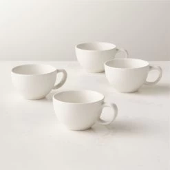 Crisp Matte White Espresso Cup Set Of 4