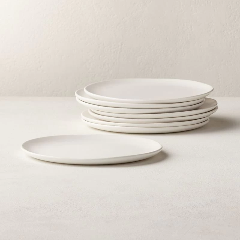 Crisp Matte White Salad Plats Set Of 8 3 Crisp Matte White Salad Plats Set Of 8