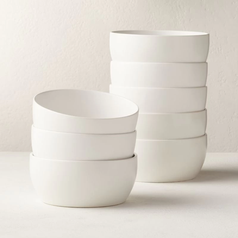 Crisp Matte White Soup Bowl Set Of 8 3 Crisp Matte White Soup Bowl Set Of 8