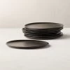 Crisp Matte Black Salad Plate Set Of 8 -Chic Living Shop CrispRndMttBkSaladPlateS8SHF20