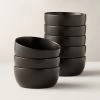 Crisp Matte Black Soup Bowl Set Of 8 -Chic Living Shop CrispRndMttBkSoupBowlS8SHF20