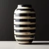 Cristo Black And White Striped Vase -Chic Living Shop CristoBlackNWhiteVaseSHF19