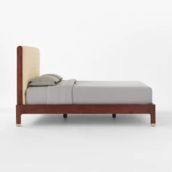 Crosby Tufted White Velvet And Wood Queen Bed -Chic Living Shop CrosbyTuftedQueenBedSDSSF21