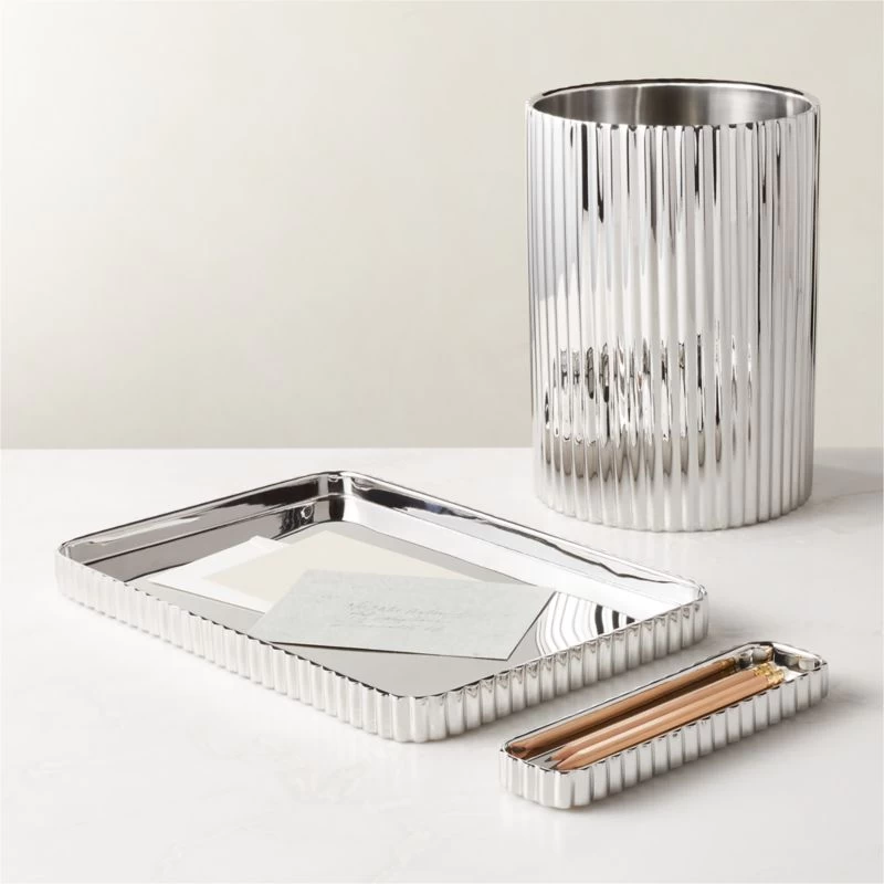 Danilo Pleated Stainless Steel Letter Tray 4 Danilo Pleated Stainless Steel Letter Tray - Image 2