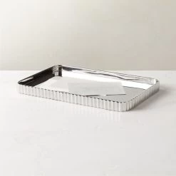 Danilo Pleated Stainless Steel Letter Tray 8 Danilo Pleated Stainless Steel Letter Tray -Chic Living Shop DaniloSSPltdLetterTrayROS23