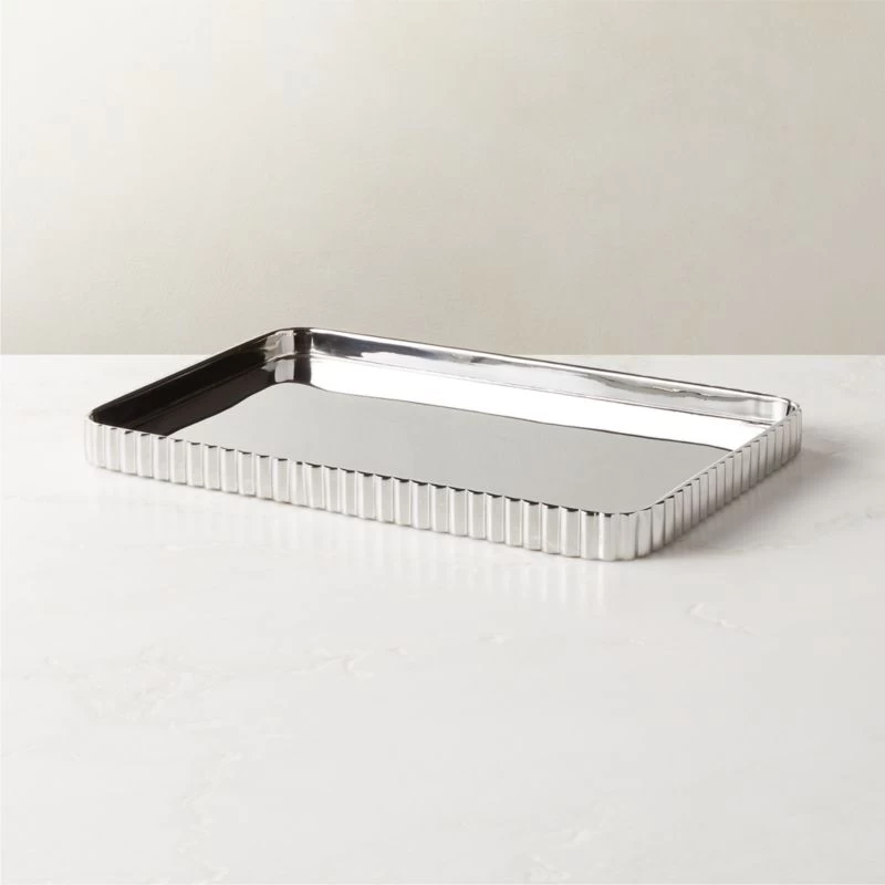 Danilo Pleated Stainless Steel Letter Tray 3 Danilo Pleated Stainless Steel Letter Tray