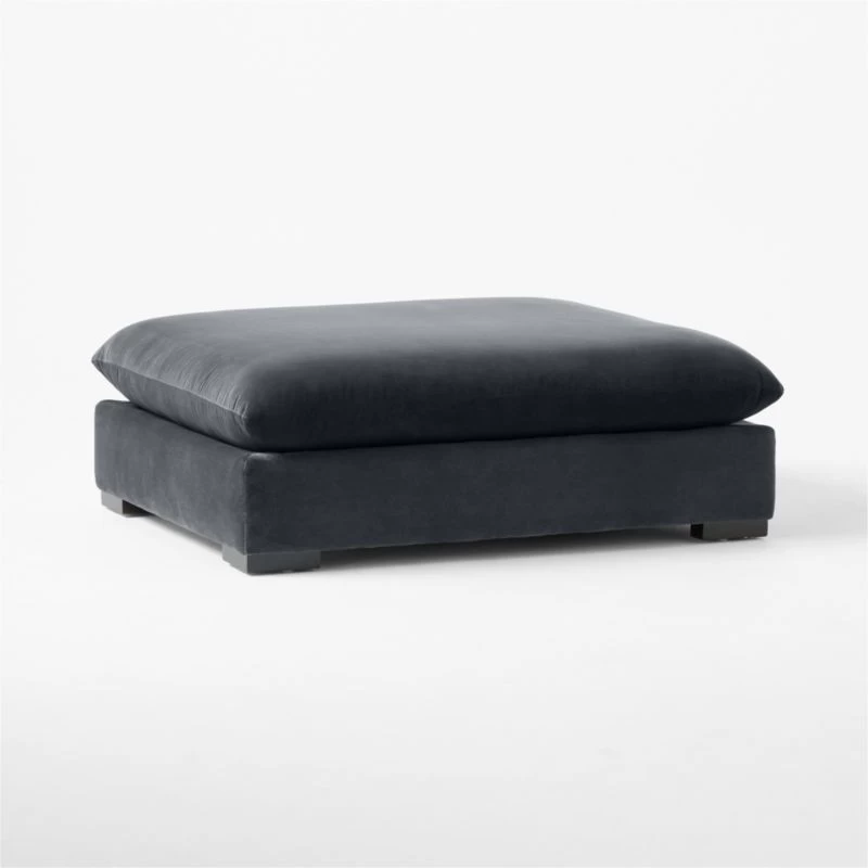 Deseo Charcoal Grey Performance Velvet Ottoman 5 Deseo Charcoal Grey Performance Velvet Ottoman - Image 3