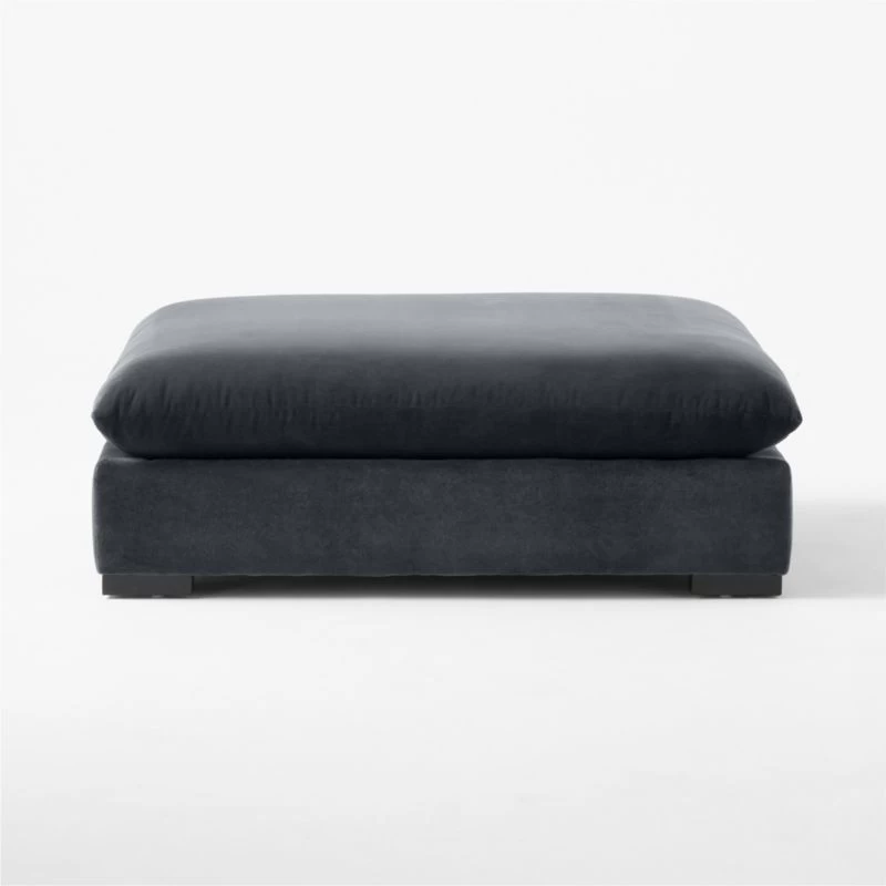 Deseo Charcoal Grey Performance Velvet Ottoman 4 Deseo Charcoal Grey Performance Velvet Ottoman - Image 2