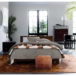 Dondra Teak Wood Queen Bed -Chic Living Shop DondraQueenBedEstelaBlackWhiteSP19