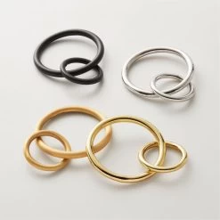 Polished Brass Curtain Rings Set Of 9 -Chic Living Shop DraperyRingsGroupFHF21