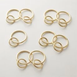 Polished Brass Curtain Rings Set Of 9