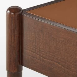 Dreher Brown Leather Desk With Drawer -Chic Living Shop DreherWoodDeskAVSSS22